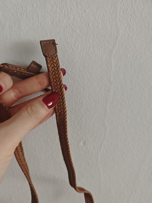 Pasek do spodni brązowy pleciony