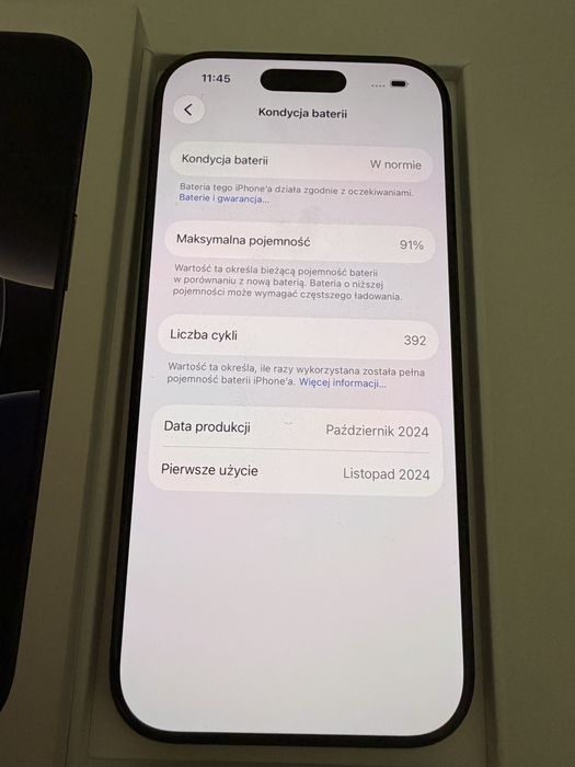 iPhone 16 Pro 256gb Titanium Black Idealny