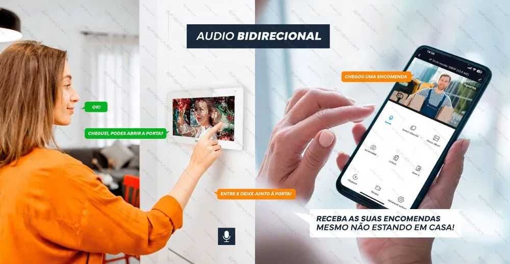 Vídeo porteiro 2 Fios 2x Monitores 10" Externo 2MP 2 Botões