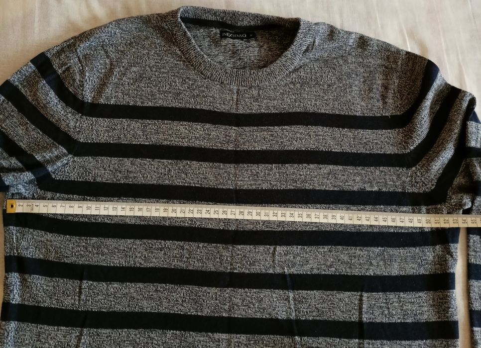 Sweter szaro-granatowy męski
