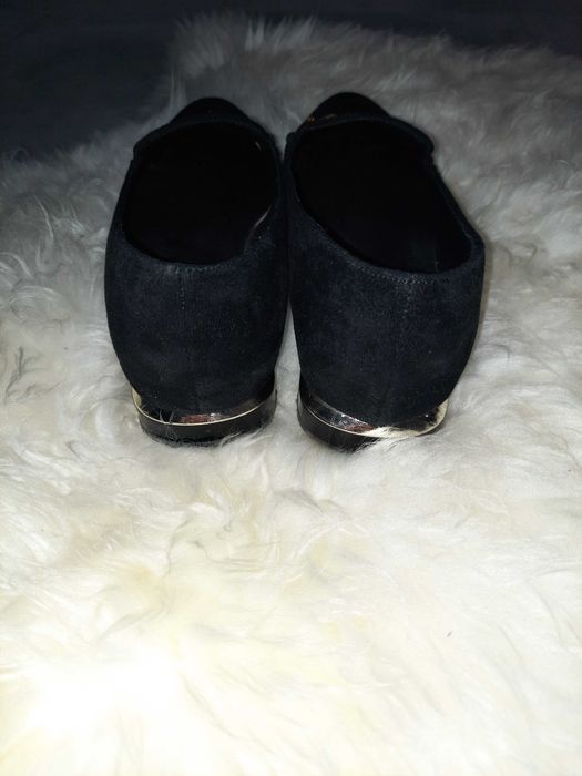 Czarne zamszowe mokasyny z łańcuszkiem old money roz. 37