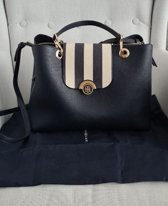 TOMMY HILFIGER torebka/kuferek z dwustronną, wymienną klapą, oryginał!
