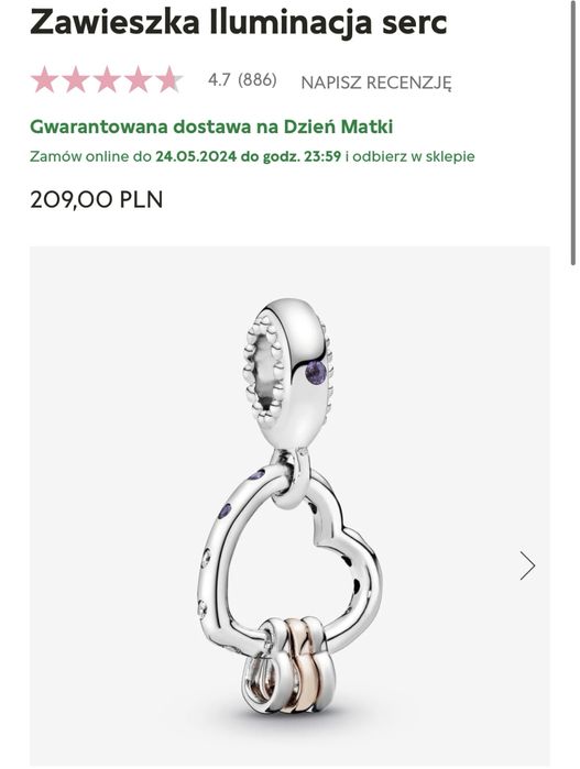 charms pandora zawieszka bransoletka