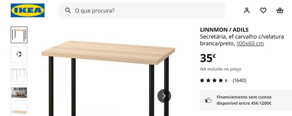 Mesa ikea, desmontável 1 metro