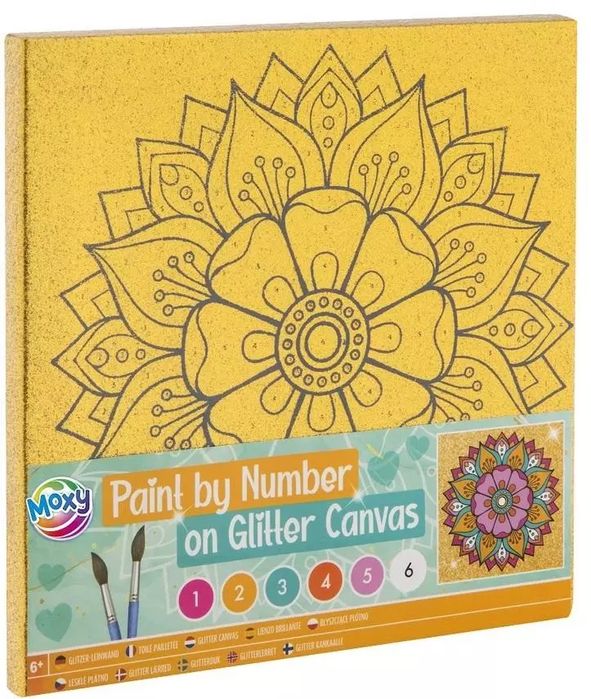 Malowanie po numerach brokatowe tło Mandala. Grafix