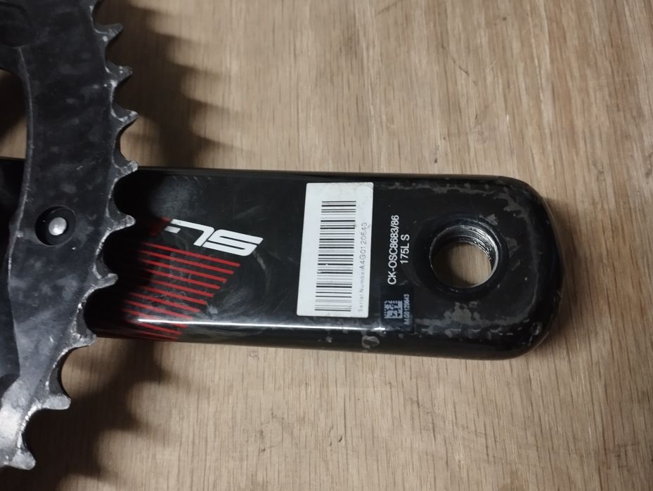 Pedaleira estrada carbono FSA SL-K light, 175mm, 52/36T