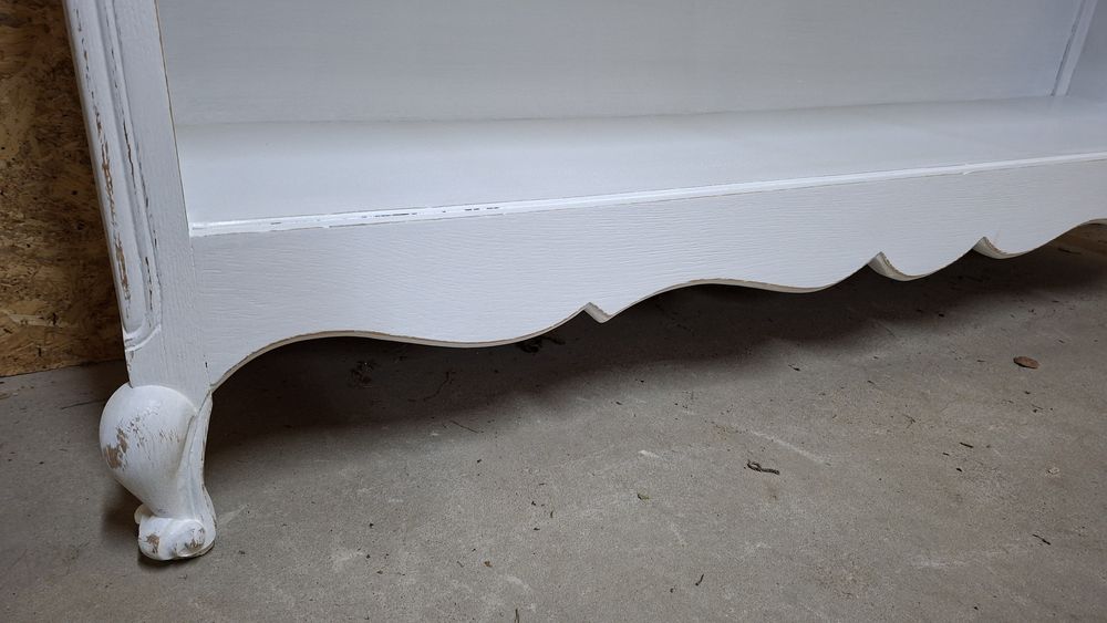 Regalik biblioteka ludwikowski bielony z przecierka Shabby Chic i