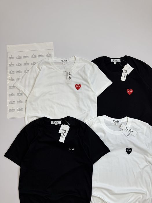 CDG Play футболка з сердечком / comme des garcons t-shirt плей кдг