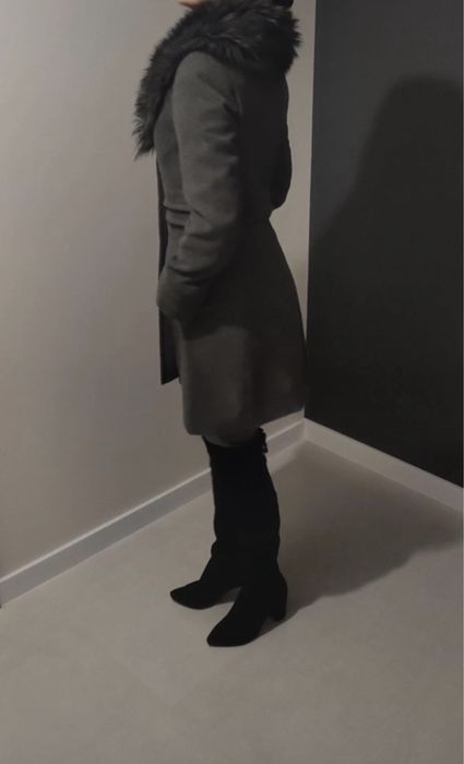 Zartex płaszcz 38 szary melanż