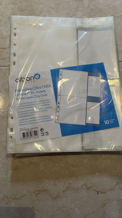 Bolsas para CDs/DVDs Alban Concept – Pack 10 folhas (novas)