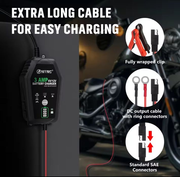 Carregador de bateria de carro e moto