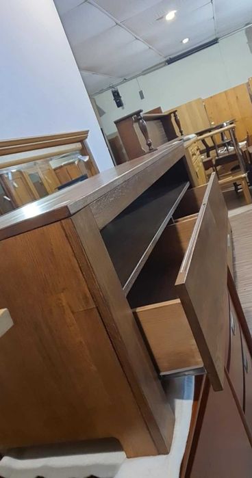 Szafka rtv drewniana dębowa nowoczesna prosta holenderska FV DOWÓZ