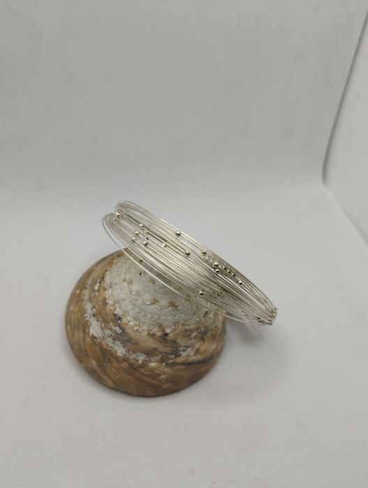 Srebrna bransoletka, próba 925, średnica 6 cm