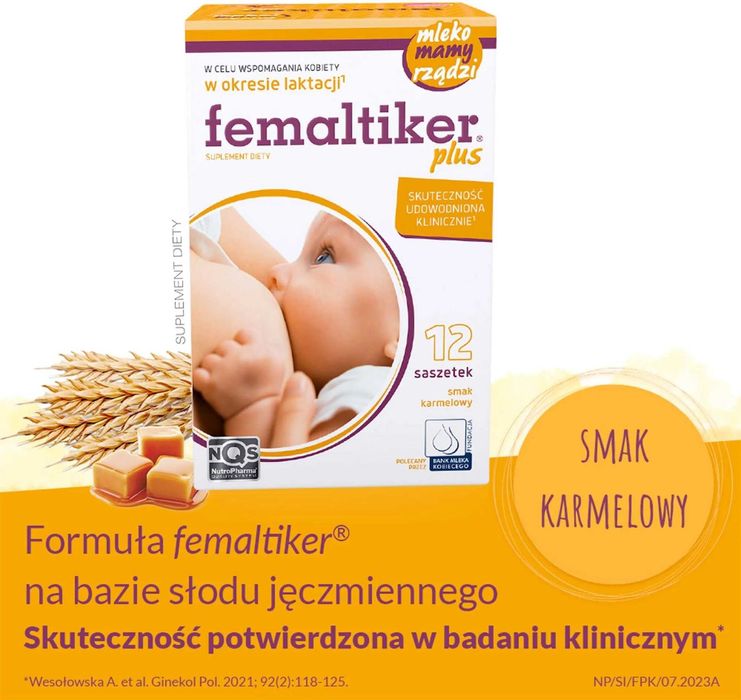 Nutropharma Femaltiker Plus, smak karmelowy, 12 sztuk