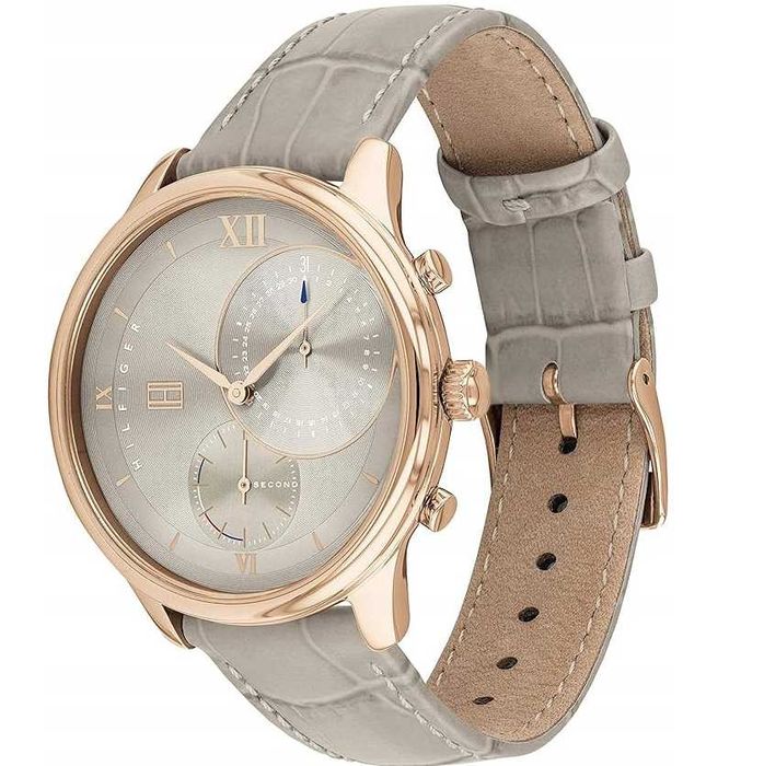 Tommy Hilfiger Damski analogowy zegarek kwarcowy ze skórzanym paskiem