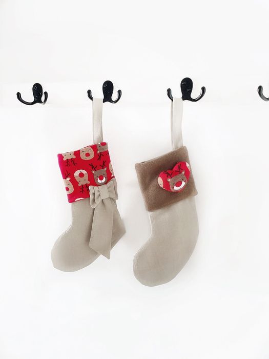 Новорічний носок чобіток для подарунків декор Різдво