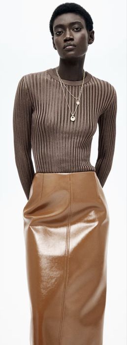 Коричнева спідниця-олівець H&M EDITION (S/S 2025)