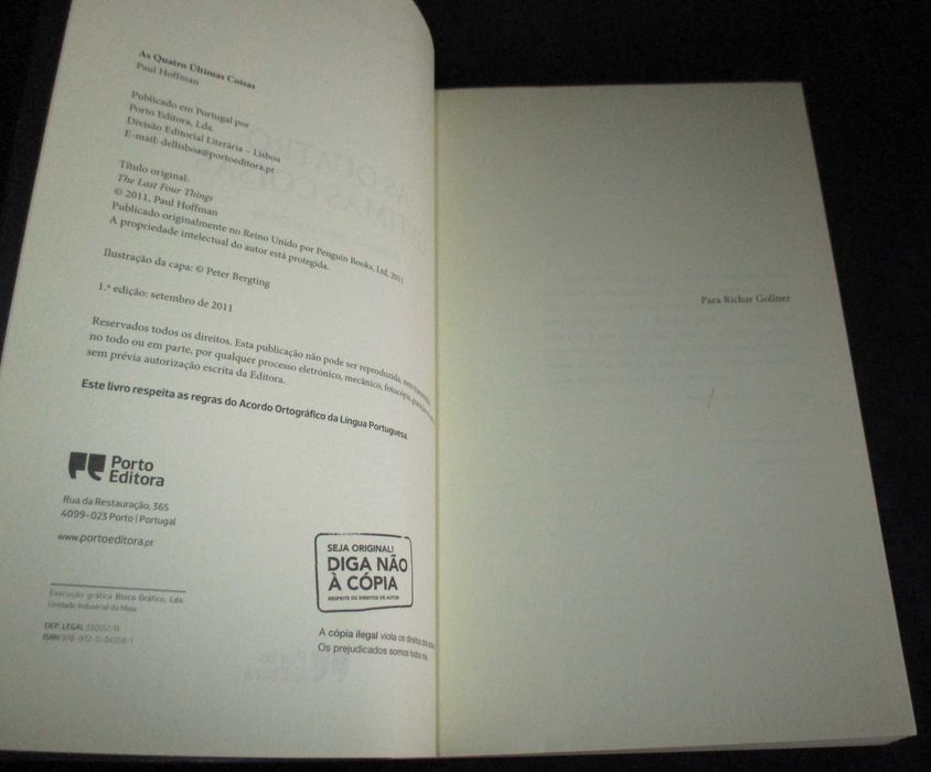 Livro As Quatro Últimas Coisas Paul Hoffman