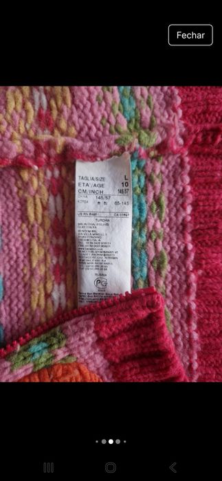 Casaco de Malha Benetton e colete de pelos Cherry menina