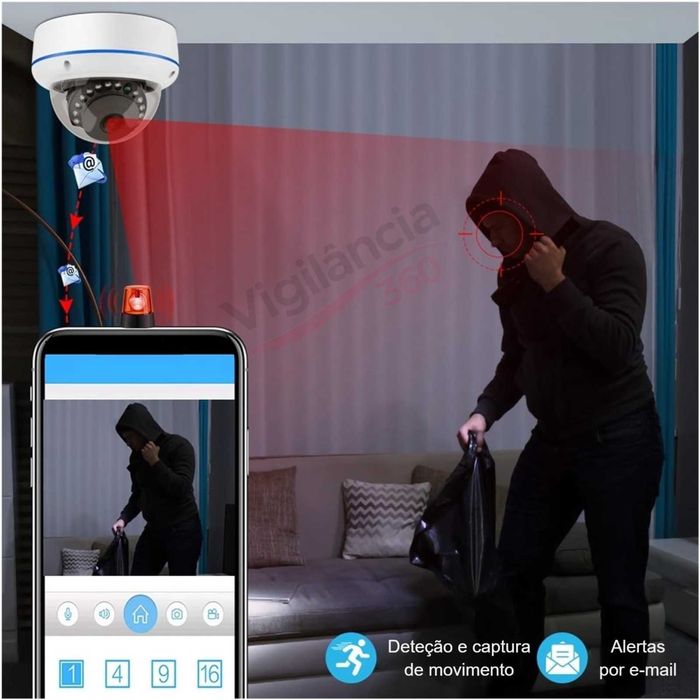 KIT CCTV Videovigilância 4 Câmaras 5MP PoE + NVR Profissional-NOVO