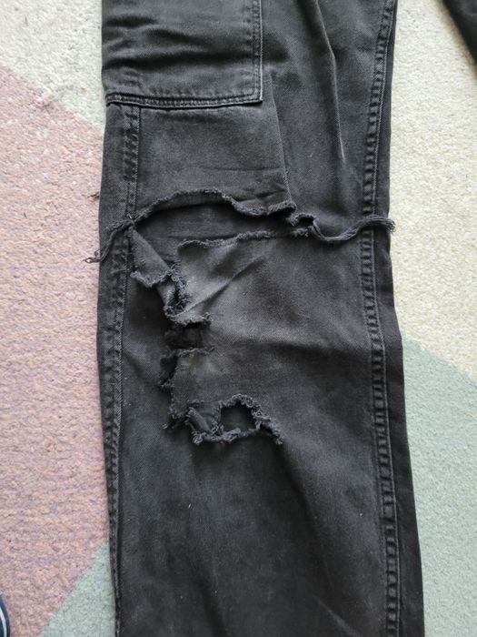 Bershka Spodnie Cargo Jeans Damskie 36 Czarne Wysoki Stan