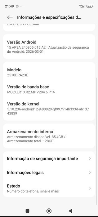 Xiaomi note 15 4g 128