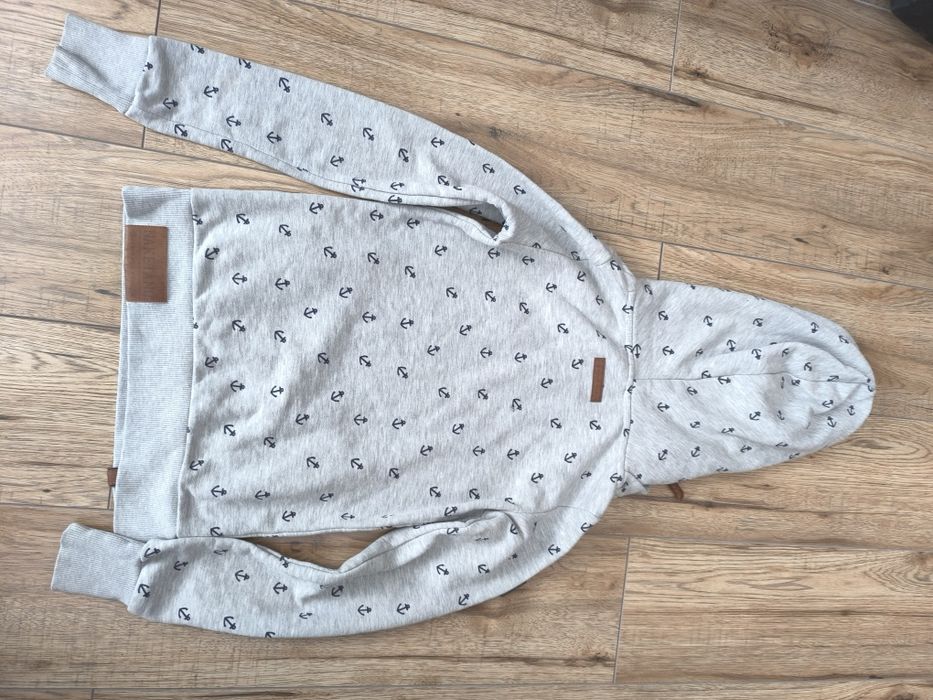 Bluza Naketano jasnoszara w czarne kotwice, rozm. XS