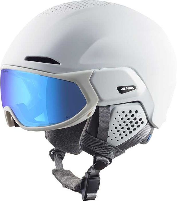 Kask narciarski - ALPINA ALTO Q-LITE white matt (blue revo), 55-59 cm