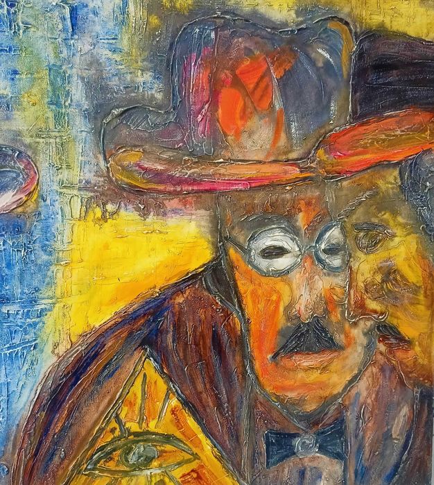 Quadro  Óleo Fernando Pessoa