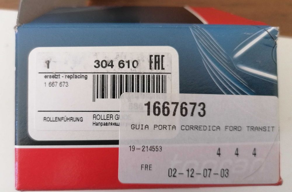 Guia de Porta corrediça Ford Transit 2000