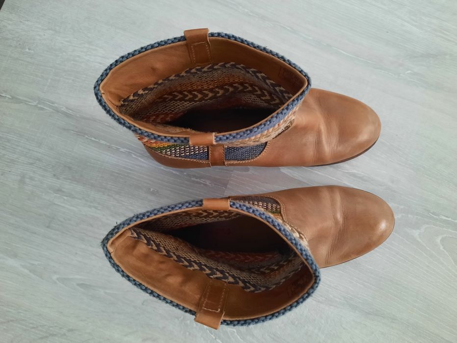 Skórzane damskie botki Pepe Jeans