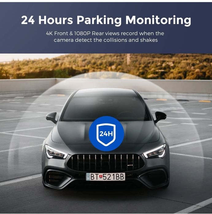 Kit 2 Câmaras Auto dashcam Azdome m300s 4k vigilância 24H wifi GPS Voz