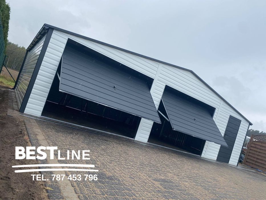 Garaż blaszany z bramą segmentową. Garaż na wymiar - 3x5 3x6 4x5 4x6