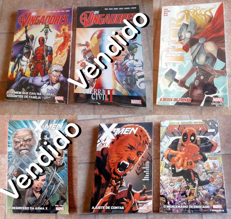 Marvel. X-Men, Homem-Aranha, Vingadores, Thanos e Logan...