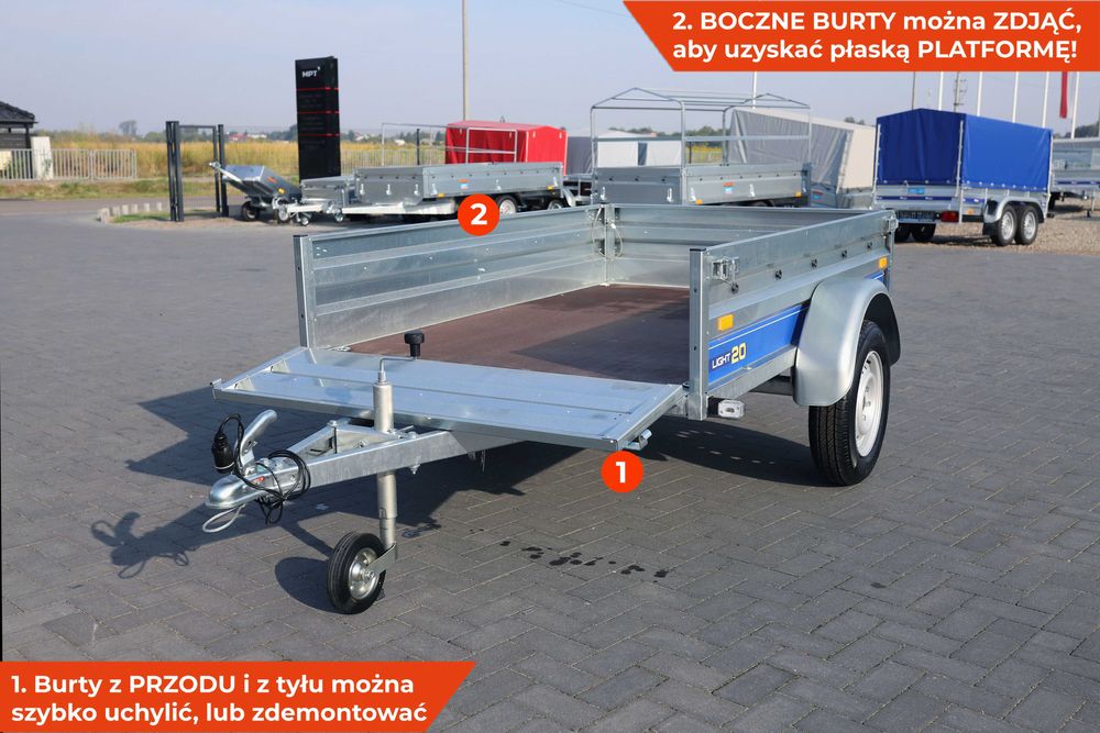 Przyczepka samochodowa 202x131x37 VESTA Light 20 SPAWANA kiprem mocna