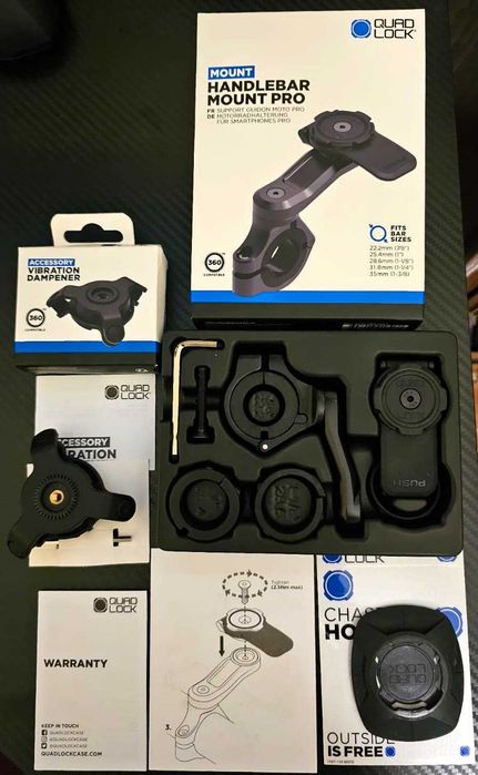 KIT QUADLOCK Mount pro+Vibration Damper+ autocolante - novo