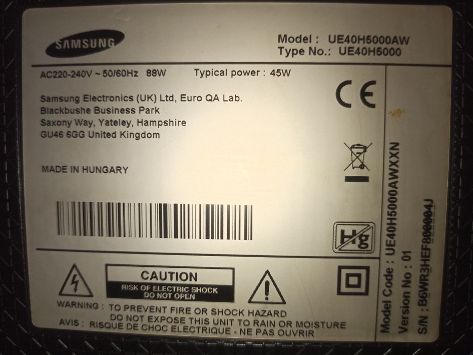 Телевизор Samsung UE40H5000. 40“.