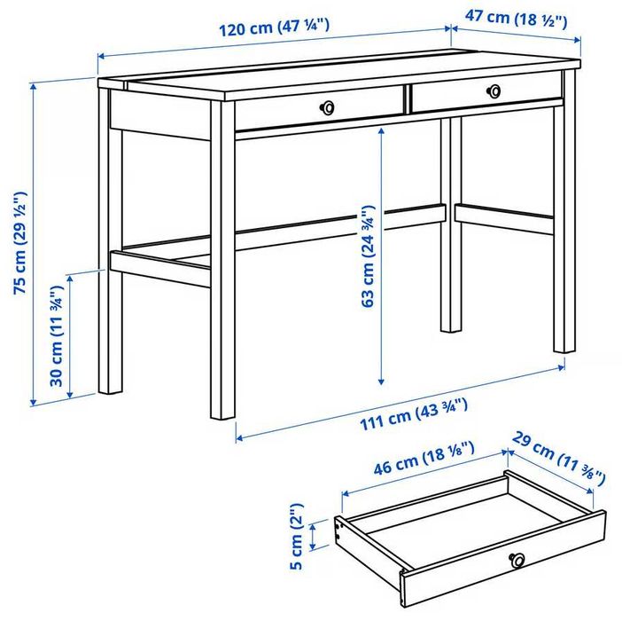 Secretária HEMNES preta