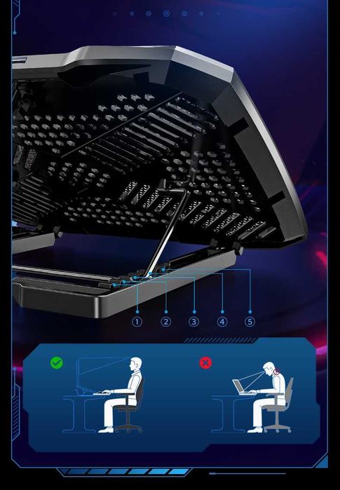 PODSTAWKA podkładka CHŁODZĄCA pod LAPTOP-A do 16'' 3x wentylator