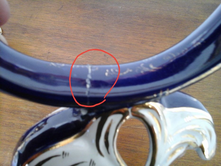 Par castiçais antigos em faiança RB (Raúl da Bernarda) Alcobaça