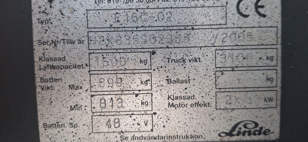 Wózek widłowy elektryczny Linde E16