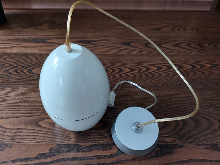 Lampa wisząca, metalowa, biała