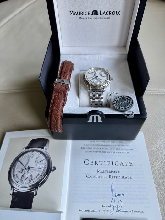Maurice Lacroix Masterpiece Zloto i Stal Retrograde Calendrier