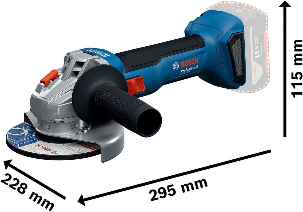 Rebarbadora Bosch Professional GWS 18V-8 (diâmetro do disco de 125 mm, sem bateria/carregador) NOVA/SELADA