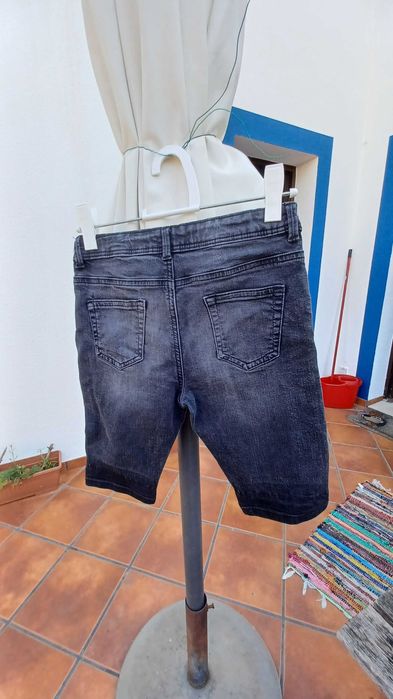 Calções ganga pretos