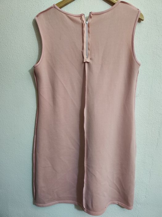Vestido elegante bordado rosa midi tamanho L