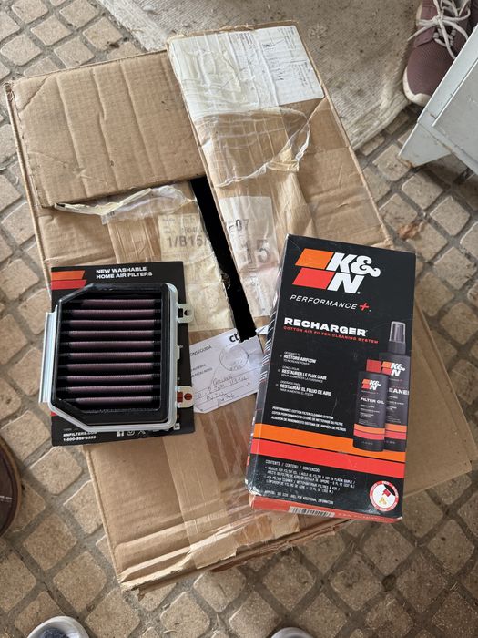 Filtro de ar K&N HA-2819 para cb125r sem uso e kit de limpeza e oleo do filtro