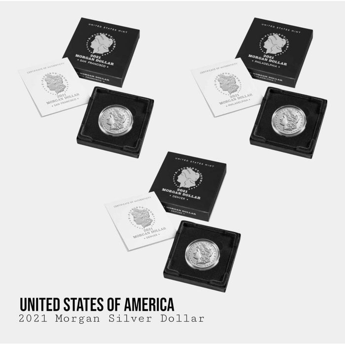 Morgan Peace Dollar 2021-2025 | Срібний долар США | Срібна монета США | US Mint | Proof UNC Reverse Proof | Інвестиційне срібло | USA | OGP COA