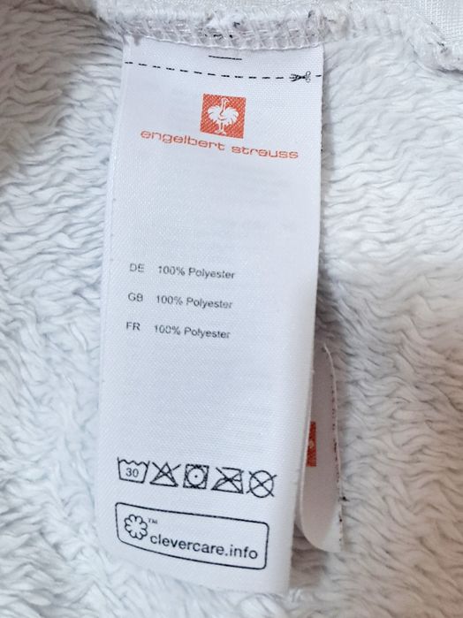 Biała kurtka Engelbert  Strauss polarowa damska z kapturem z nadrukiem