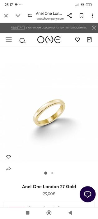 Anel One London 27 Gold